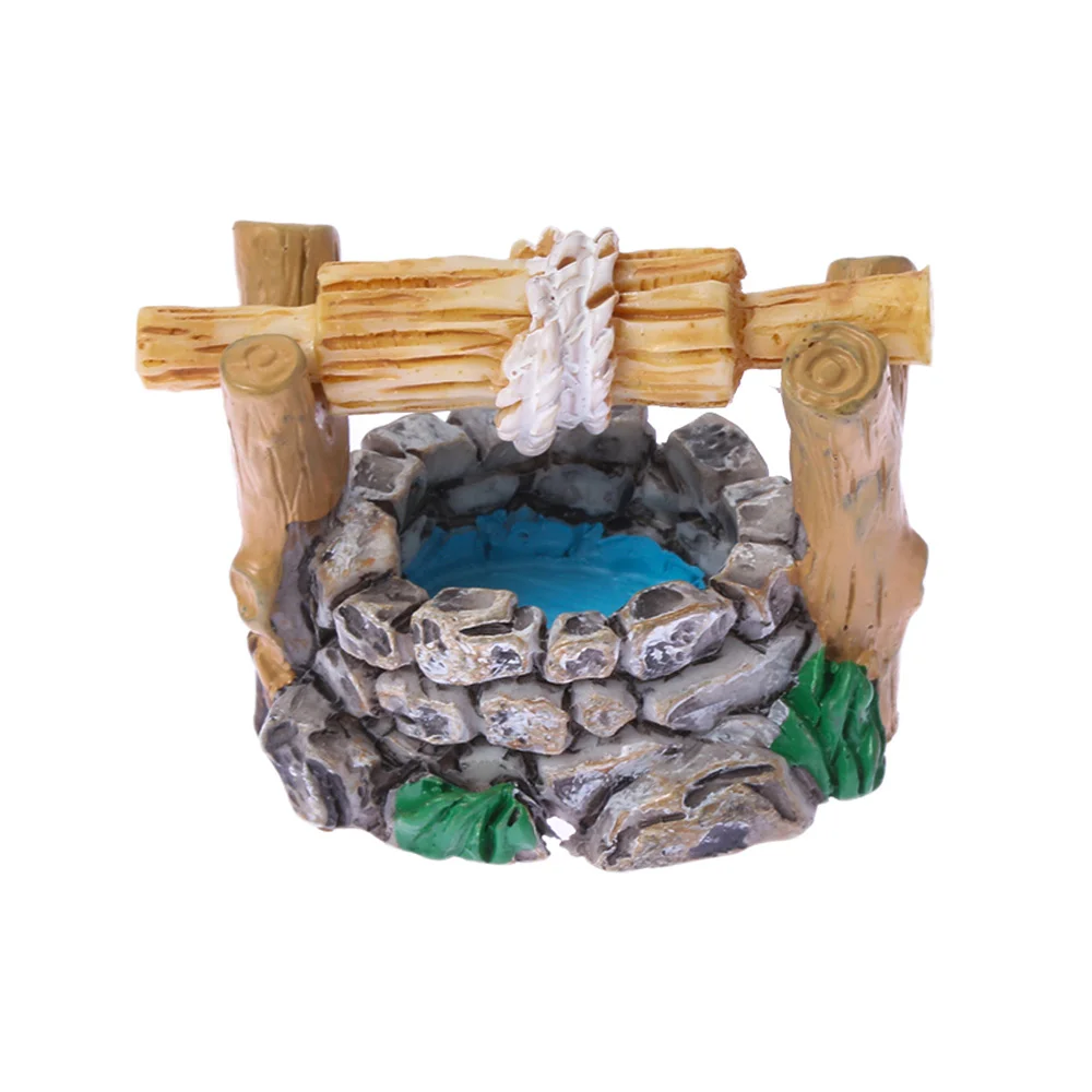 1Pc Grassland Bridge Pool Figurine Miniature Model Bonsai Ornament Micro Landscape Resin Dollhouse Home Decor for Fairy Garden 3
