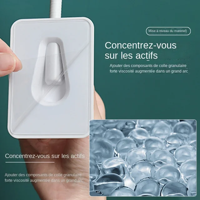 Support de pomme de douche auto-adhésif réglable 360 ° – Image 2