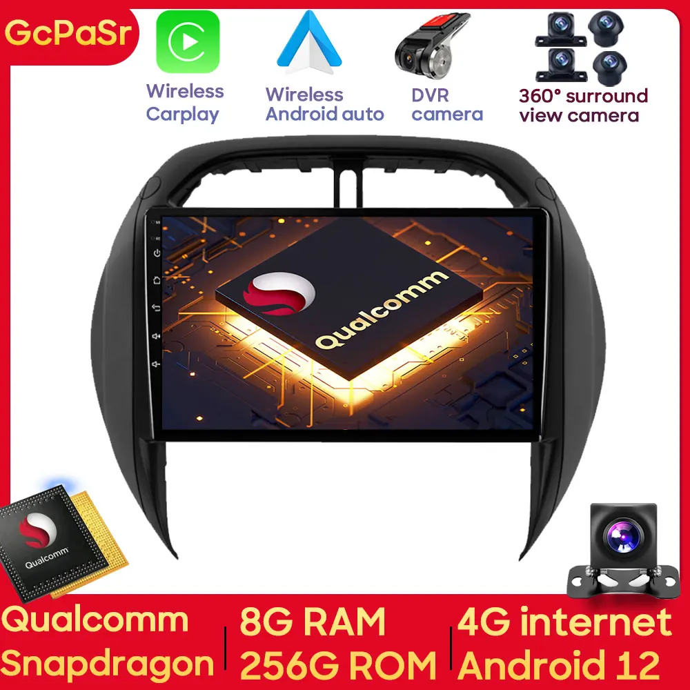 

Qualcomm Snapdragon Автомобильный мультимедийный плеер для TOYOTA RAV4 2003 2004 2005 GPS навигация 4G Wi-Fi Радио No 2Din DVD-плеер Carplay