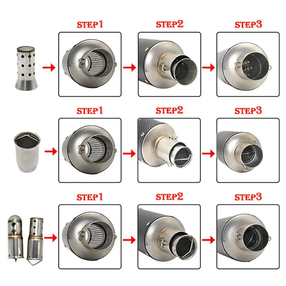 Motorbike Universal Front Catalyst DB Killer Removable Silencer Motorcycle Exhaust Pipe Noise Reduction Plug