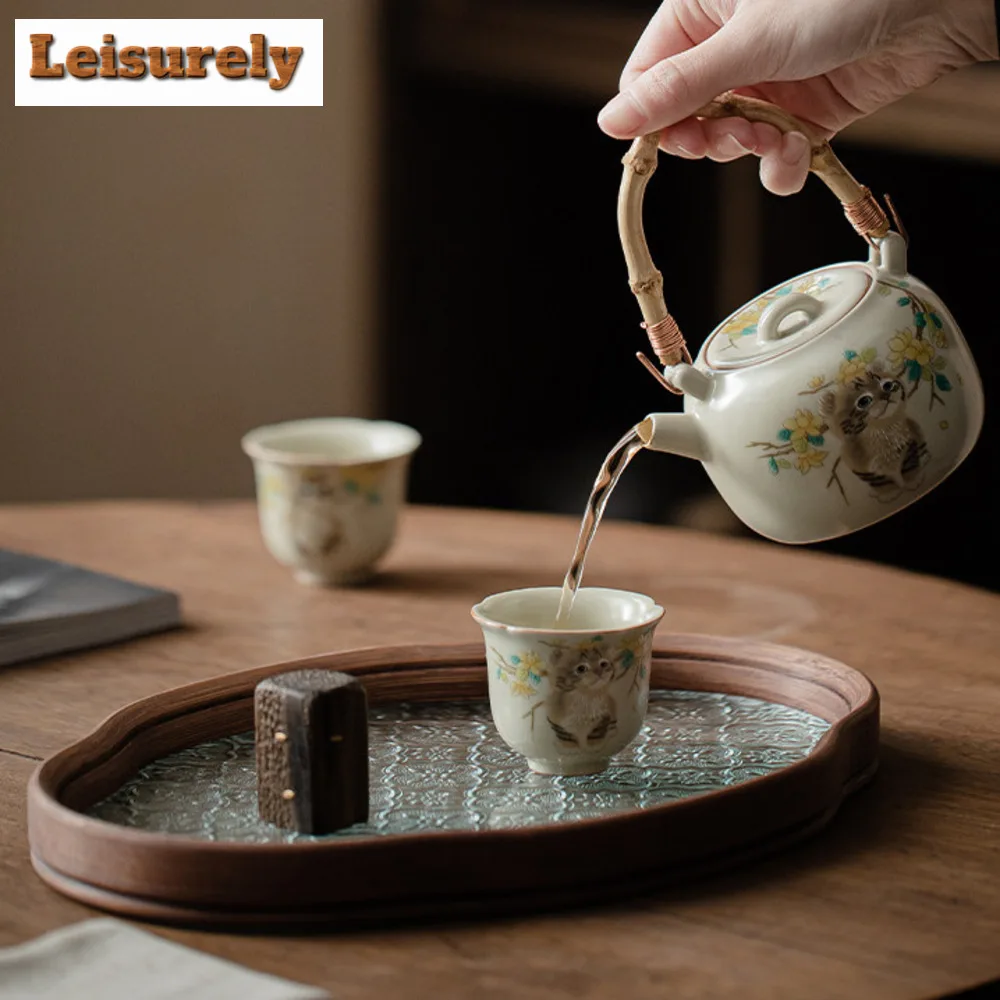 Begonia Flower Glass Dry Bubble Tray Small Tea Table Tea Tray Pot Tea Tray Dry Fruit Snack Plate Tray Storage Home Decoration