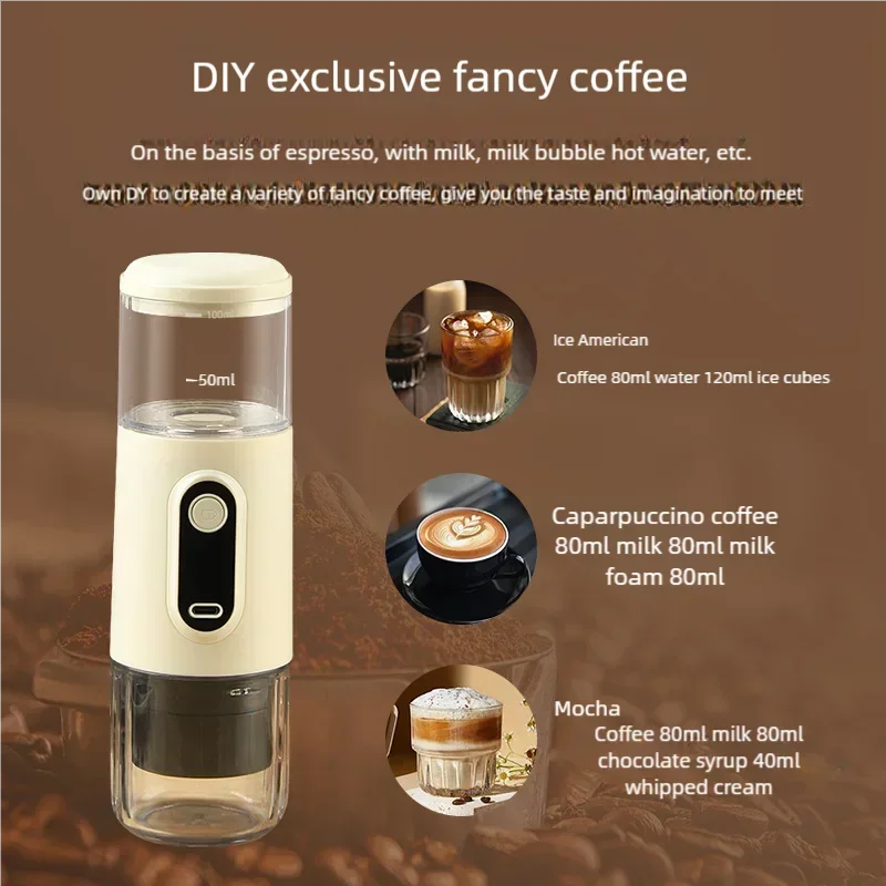 Xiaomi Youpin Coffee Machine Wireless Small Portable Coffee Grinder Electric Concentrated Capsules Machine For Home Outdoor New