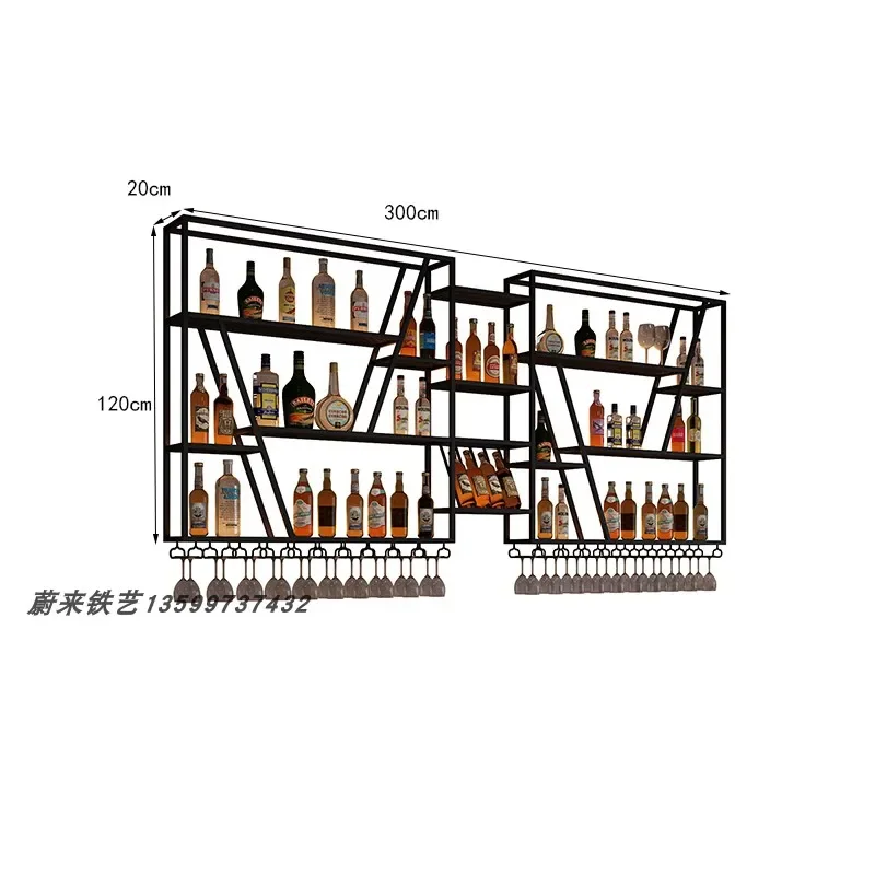 Modern Metal Shelf Bar Cabinet Display Liquor Bottle Wine Cabinets Hanging Whisky Storage Armario Para Vinos Liquor Furniture