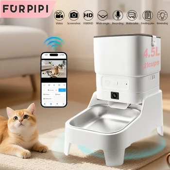 Smart elevated pet feeder with camera