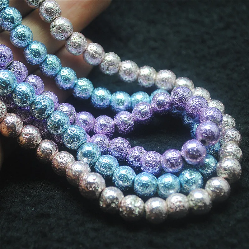 

50 шт. 8 мм Новый круглый шарик из лавового камня для модных женских браслетов, аксессуары для изготовления, бусины-разделители, хорошие цвета