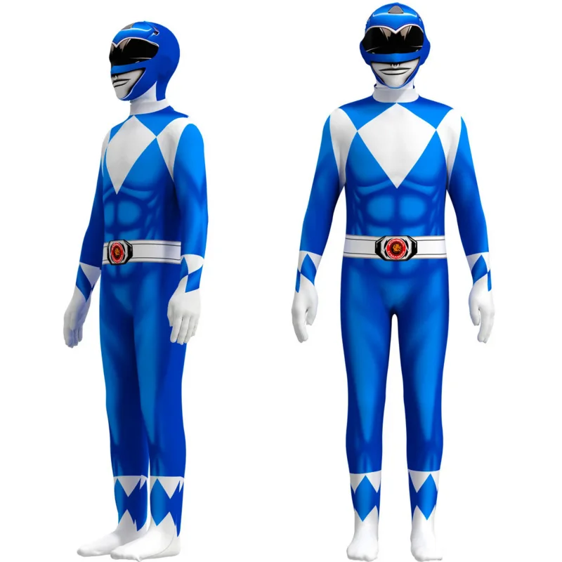 Fantasia Power Samurai Rangers Costume Cosplay Adult Kids Morpher Mighty Morphin Mask Tuta Zentai Suit Halloween