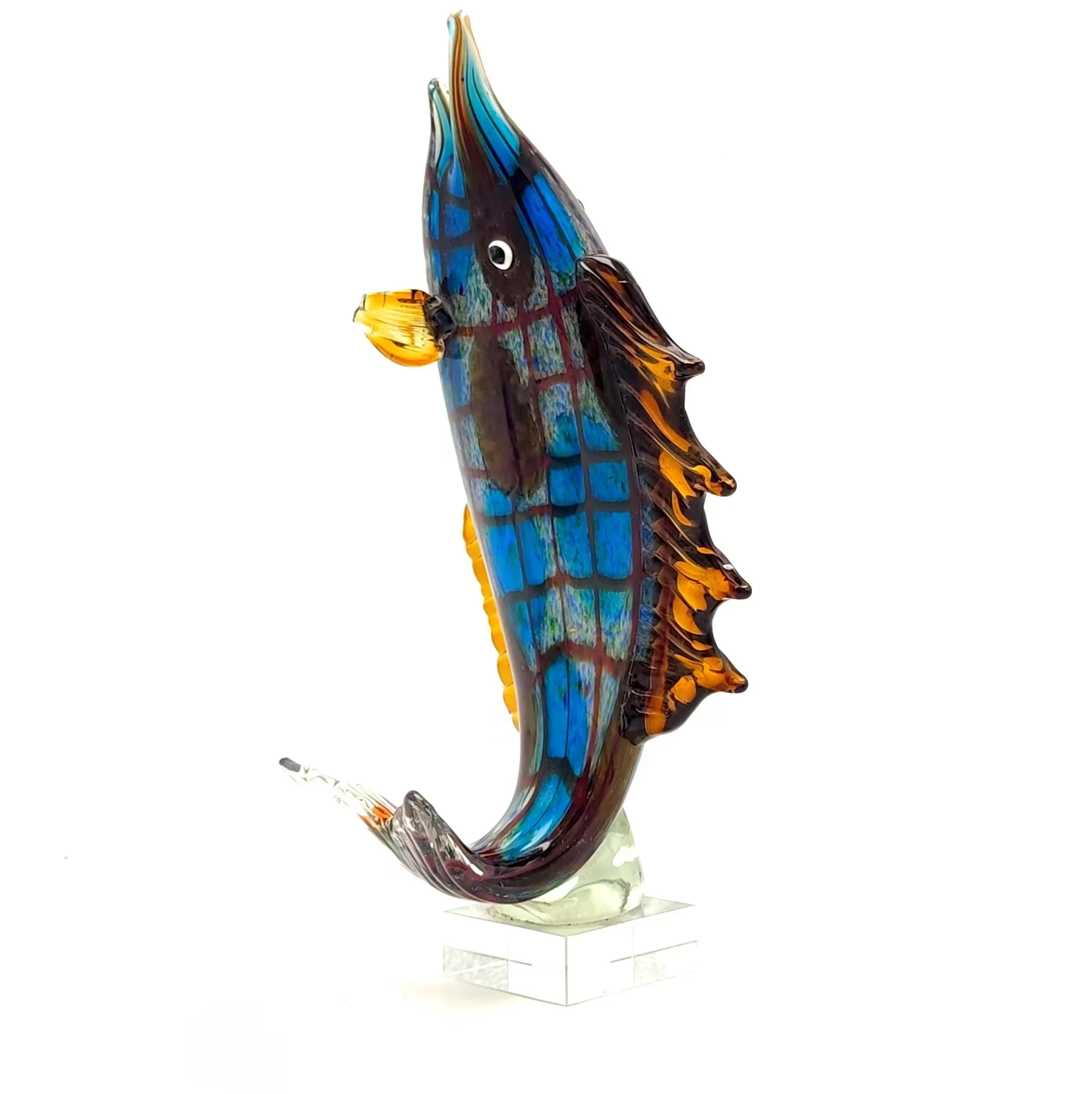 

Tropical Angel Fish Art Glass Crystal Blown