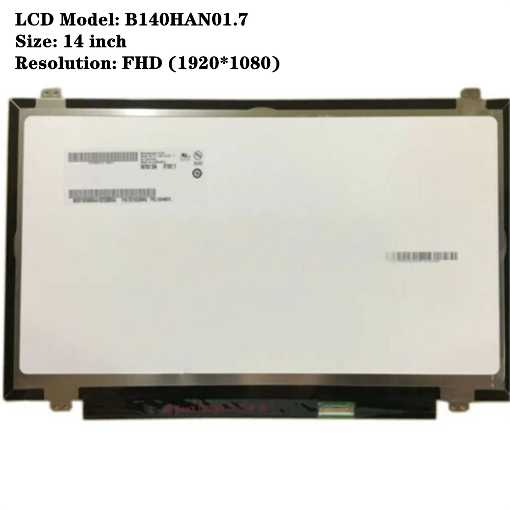 

Панель B140HAN01.7 для экрана ноутбука FHD IPS ЖК-экран 1920x1080 30Pin 60 Гц без касания