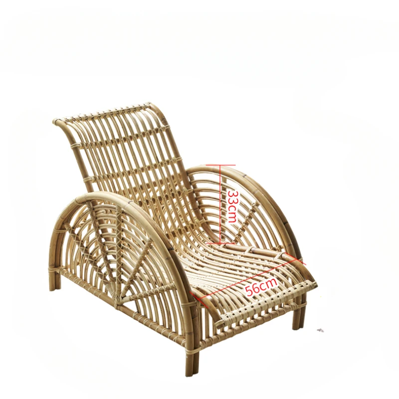 

Nordic Living Room Rattan Backrest Recliner Outdoor Balcony B & B Leisure Rattan Chair Bamboo Chair