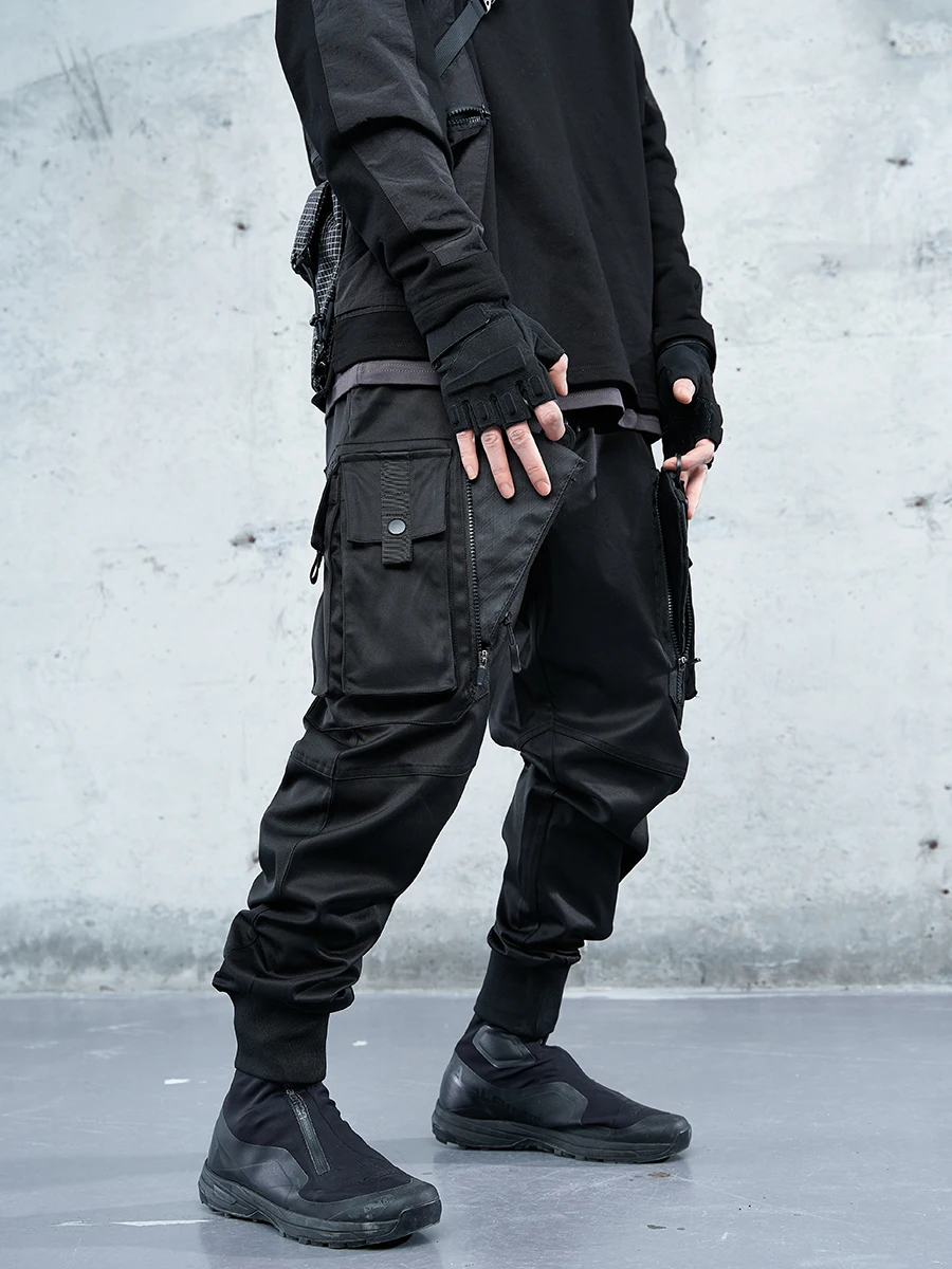 

Catsstac 22ss Multiple pockets cargo pants drawstring waist joggers techwear aesthetic warcore streetwear