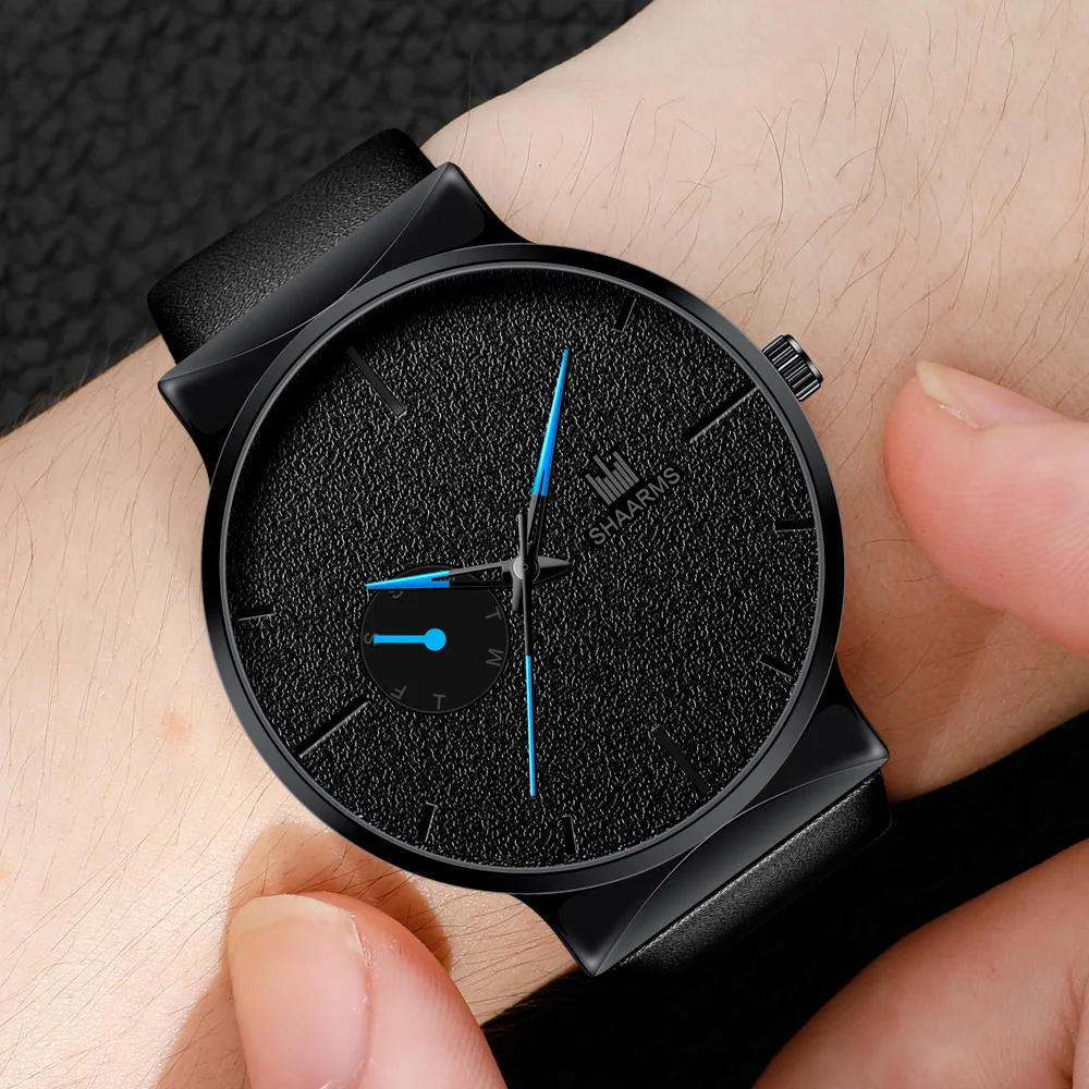 

Casual Fashion Men Quartz Watches Unisex Business Golden Wristwatch Classic Brand Design Male Clock Leather Strap Men's Wacthes