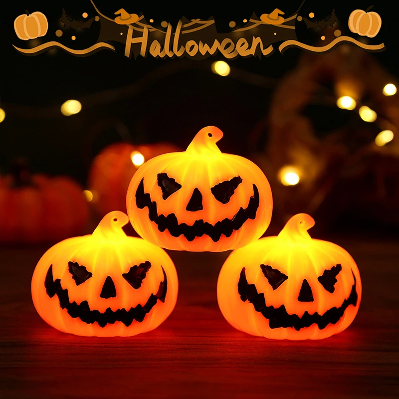 Halloween LED Pumpkin 3D Lantern Fairy Lights Battery Power, Lighting Decoration for Halloween Easter Garden Houses Decor 3
