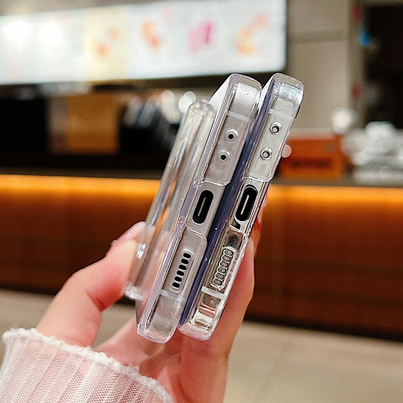 Luxury Leather Shockproof Soft TPU Folding Phone Cover for Samsung Galaxy Z Flip Series