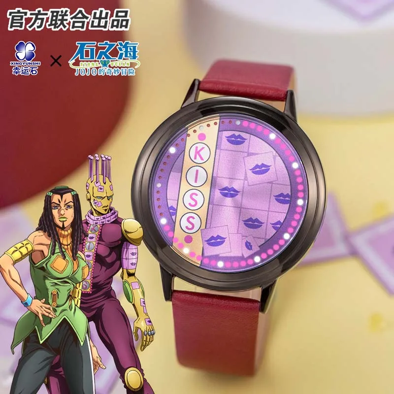 Jojos Bizarre Adventure Stone Ocean Hermes Costello Kiss Smack Anime Led Watch Manga Role Action Figure Jolyne Cujoh Gift