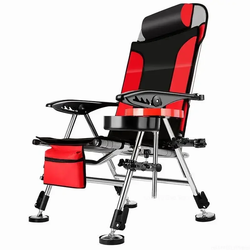 Fauteuil de pêche pliable plage - Siège inclinable portable multifonction tout-terrain