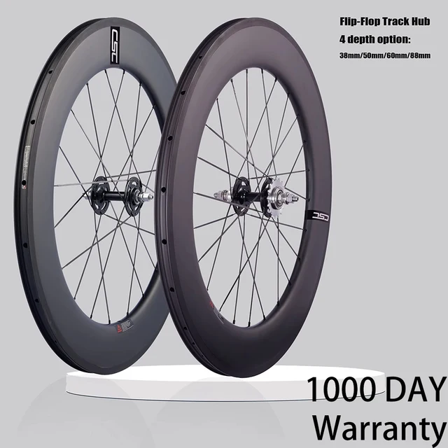 CSC 700C vélo de piste carbone roues à engrenages fixes bascule 38mm 50mm 60mm 88mm profondeur 25mm largeur pneu tubeless vélo roues 1