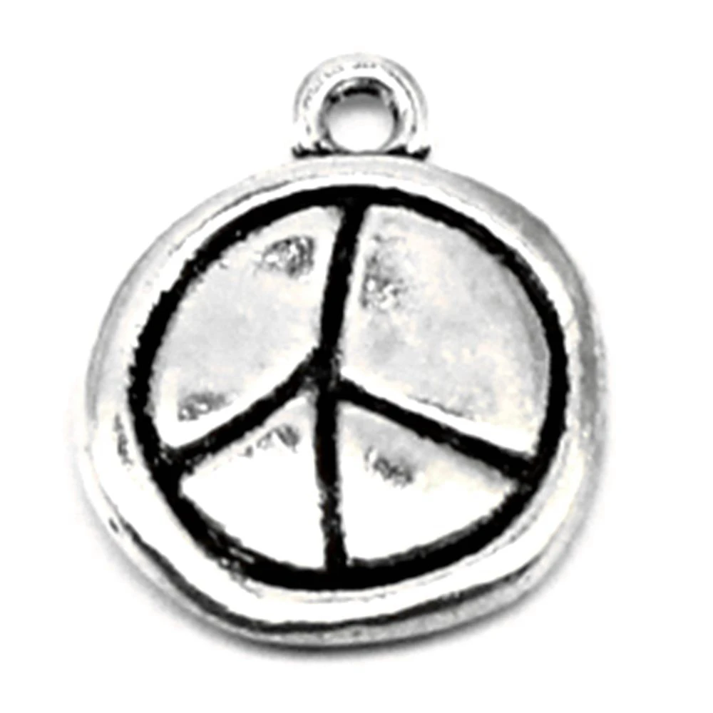 

Peace Talisman Charms Pendant Necklac Art Crafts Diy Jewelleri 13x16mm 10pcs Antique Silver Color