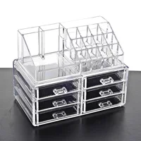 New Clear Acrylic Makeup Organizer Drawer Storage Box Skin Care Home Desktop Women Makeup Tools Jewelry Lipstick Storage Case 1