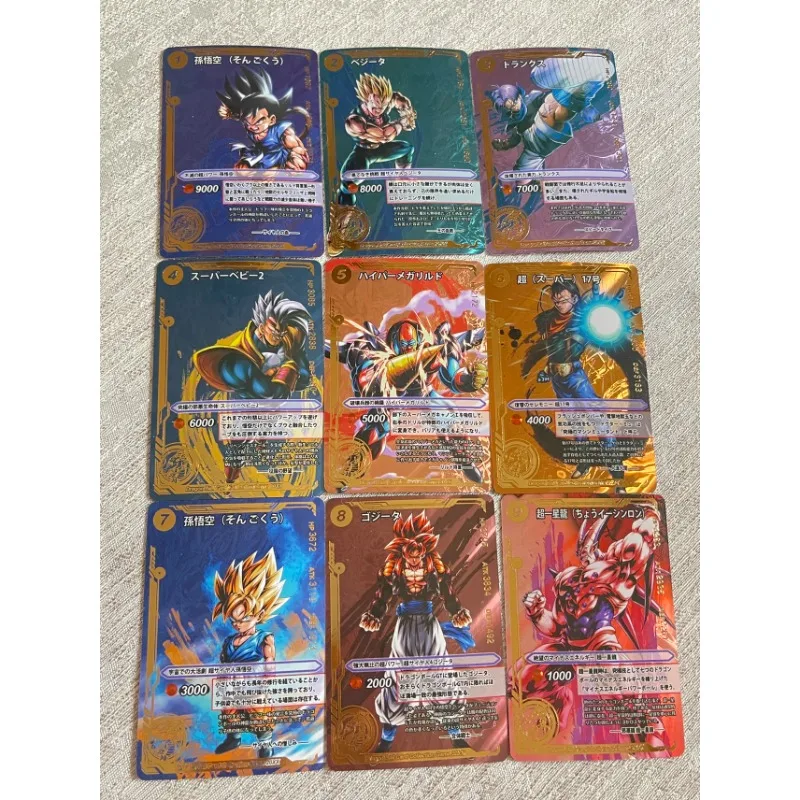 

9pcs/set anime Dragon Ball GT peripheral ink version DIY Super Saiyan Son Goku Beta flash card children rare toy gift series