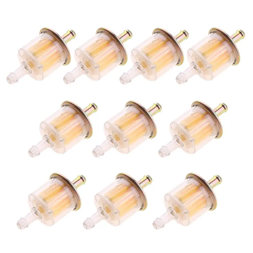 

2/3 10pcs Plastic Universal Motorcycle Petrol Inline Fuel Filter Fits 7mm Pipes