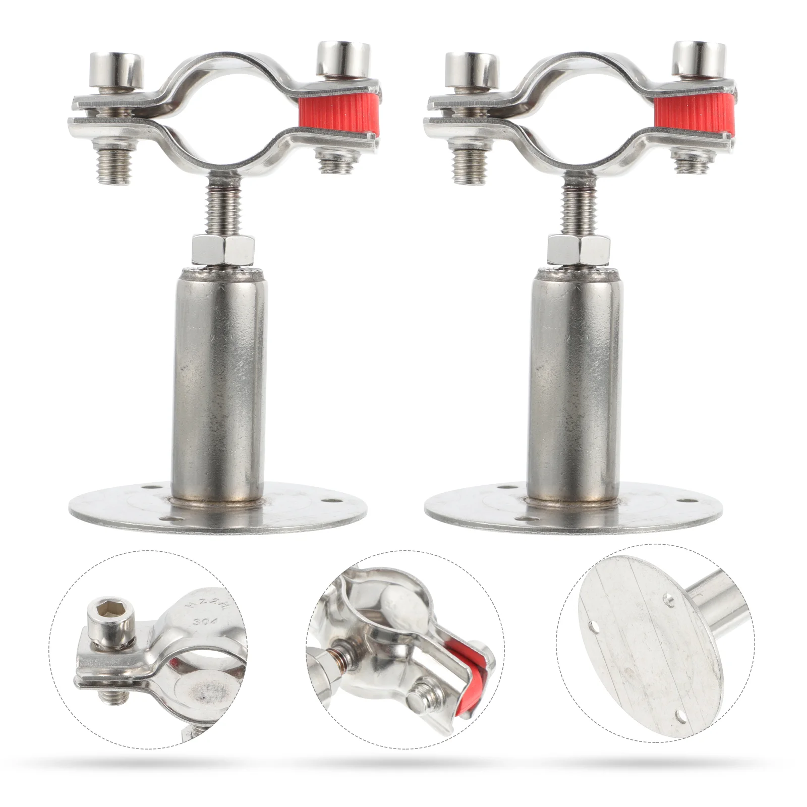 

2 Pcs Wall-mounted Pipe Clamp Brackets Gear Hose Clamps Stainless Steel Fuel Clip