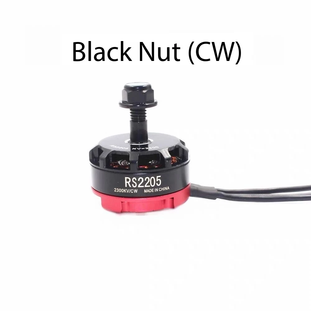 Moteur de course RS2205 2300KV avec une hélice montée, prêt pour le drone FPV.