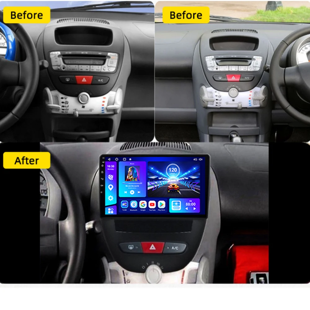 NAVISTART 6G 128G for Peugeot 107 Toyota Aygo Citroen C1 2din Car Radio  Multimedia Video Player GPS Navigation 4G WIFI 10 Inch| | - AliExpress