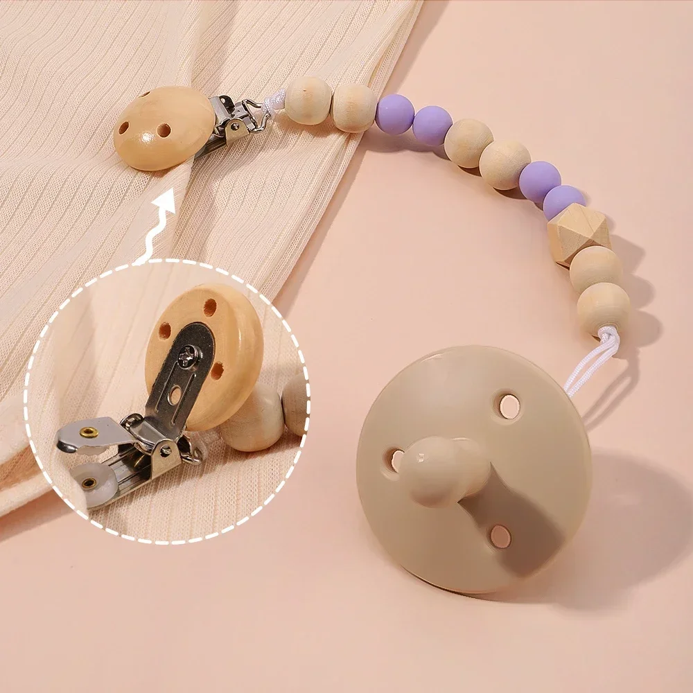 1pcs Personalized Handmade Pacifier Clip Baby Silicone Pacifier Anti-Drop Chain Food Grade Silicone Teething Toys Molar Gift