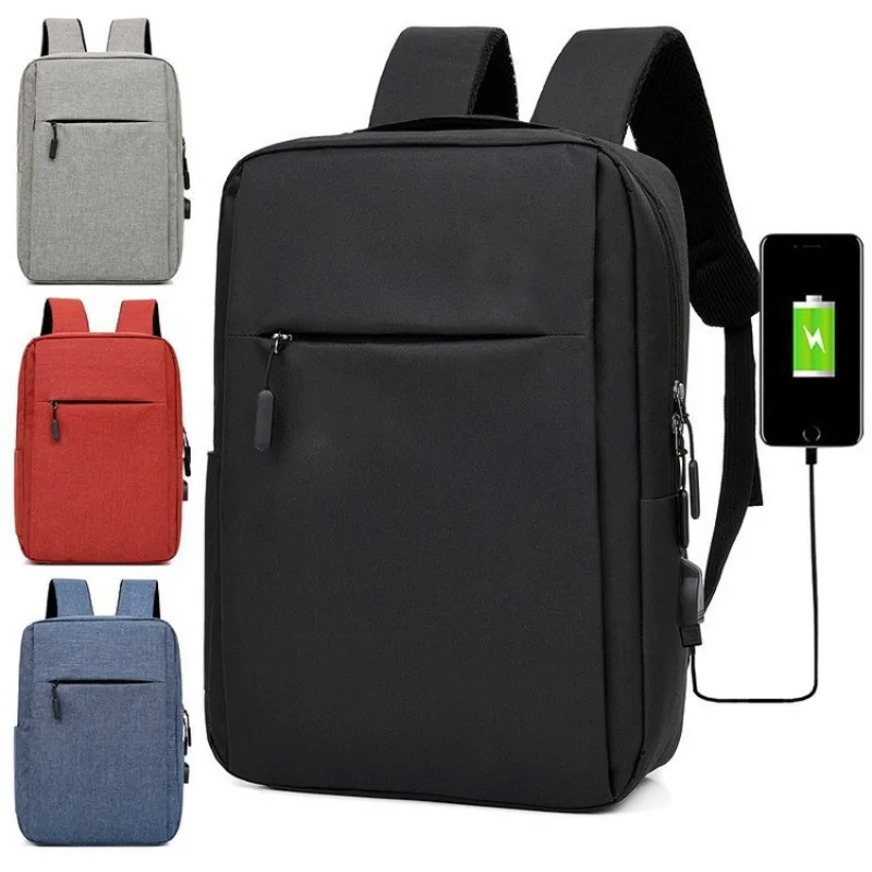 

Rechargeable Laptop Backpack USB Casual Logo Conference Gift Minimalist Backpacks Soild Color Small Fresh Women and Men Backpack