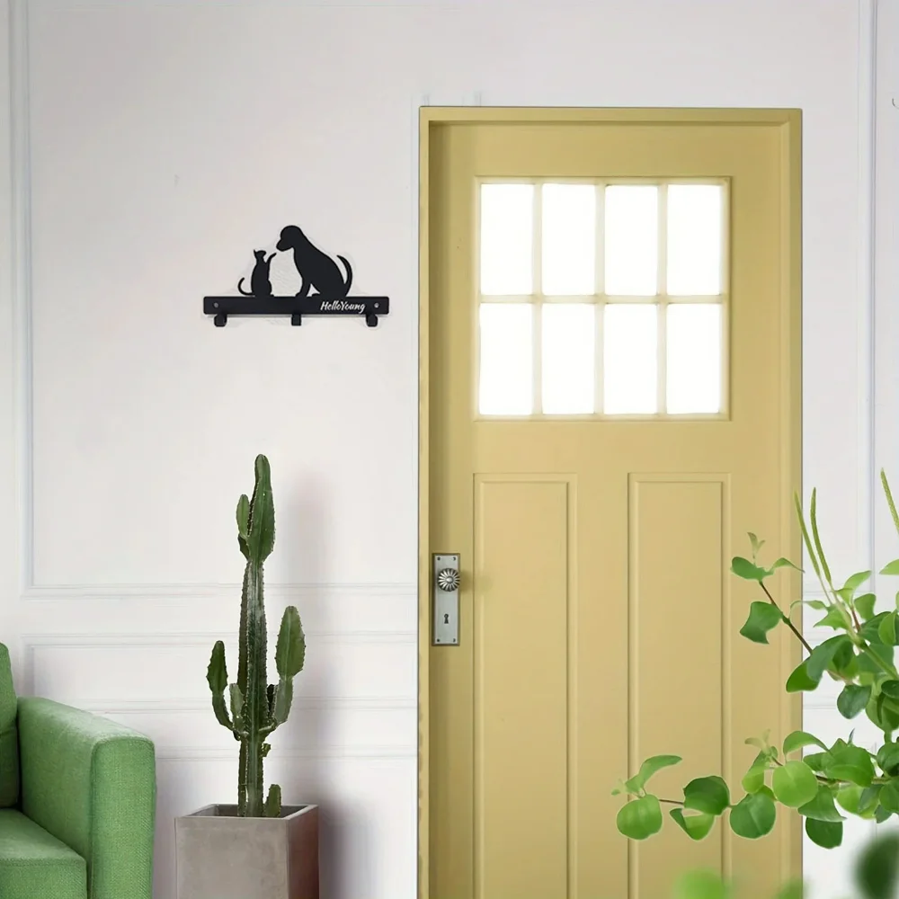 1pc Wrought Iron Metal Claw Pet Cat and Dog Hanger Coat Key Leash Wall Mount Storage Rack Towel Rack Storage Rack Storage Rack 6