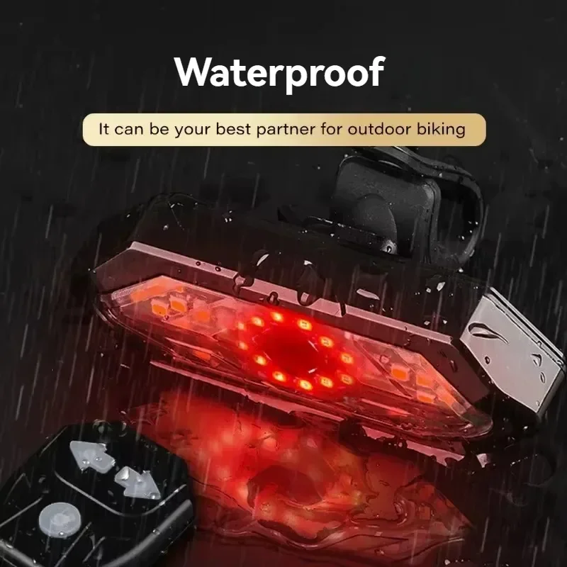 Bike Turn Signal Rear Light Led Indicator USB Rechargeable Tail Lamp Remote Control Warning Light for Bicycle Safety Accessories bike rear light