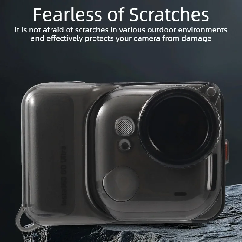 Insta360 GO 용 부드러운 TPU 실리콘 보호 케이스 끈 렌즈 커버 실리콘 커버가있는 울트라 스크래치 방지 충격 방지 스킨