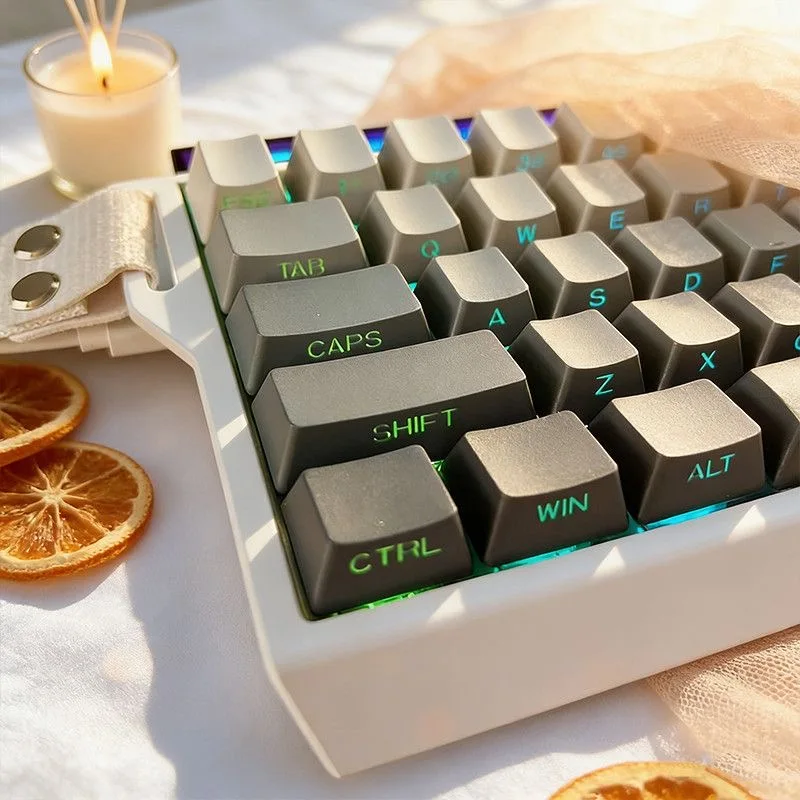 Purple Gradient Keycap Set - OEM Profile, Red-Pink-Blue Shade with Side and Top Print