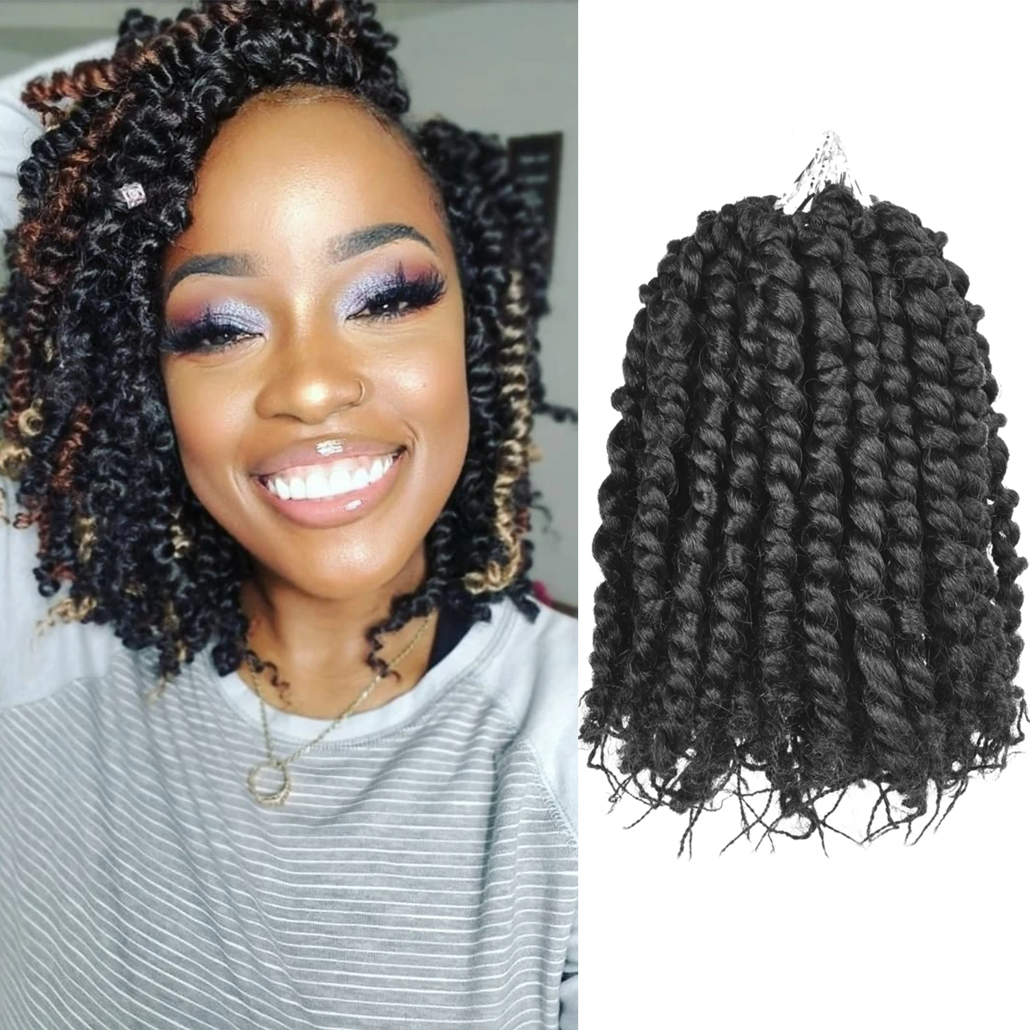 braiding hair Pre-twisted Passion Twist Crochet Hair for Black Women Crochet Braids Pre-looped Synthetic Braiding Hair Extensions