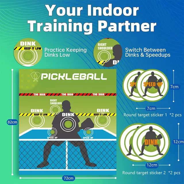 Pickleball Practice Board With Targets - Wall-Mounted Training Aid For Driveway & Outdoor Practice