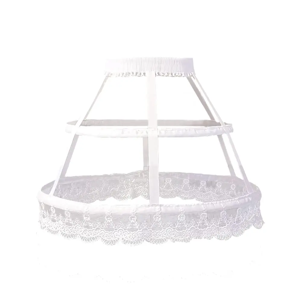 

Women's 2 Hoop Petticoat - Fishbone Crinoline Cage Skirt - Lace Short Half Slip Dress