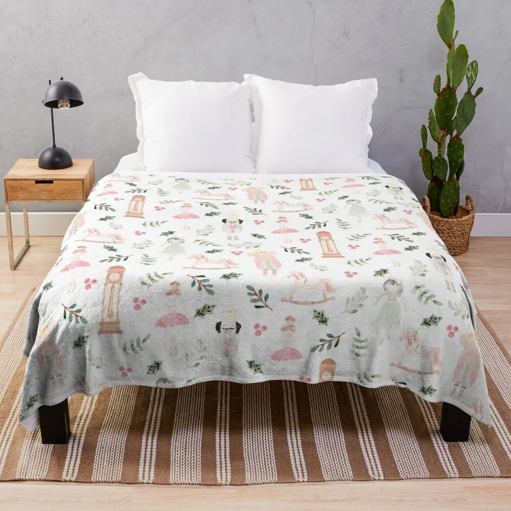 

The Nutcracker watercolor Throw Blanket Softest Luxury Throw Plaid on the sofa Blankets For Baby Decorative Beds Blankets
