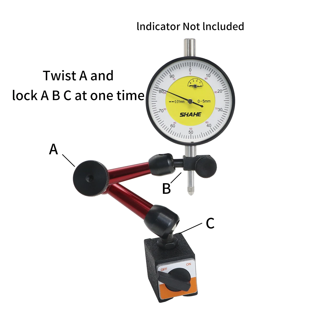 Description Picture 5 of itemShahe Mini Universal Magnetic Base Stand Holder For Indicators Magnetic Force 15KG
