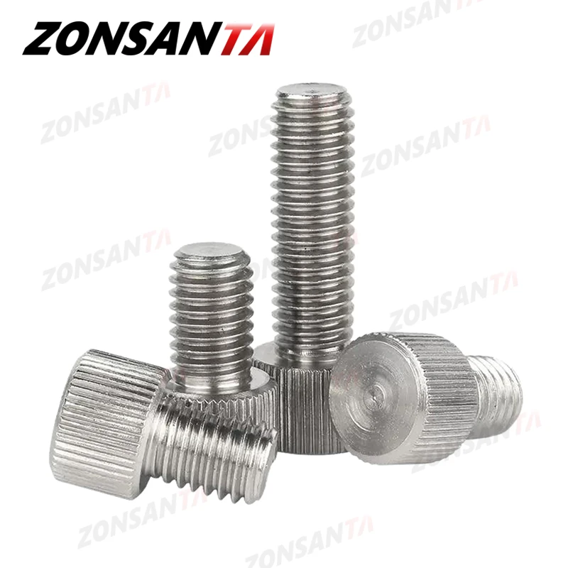Premium 304 Stainless Steel Knurled Thumb Screws with Flat Round Head