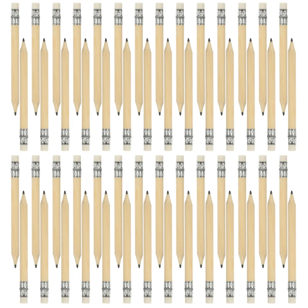 

40 Pcs Mini Short Pencils Checking Woodcase for Writing Small Eraser Wooden Golf Log Erasable Office