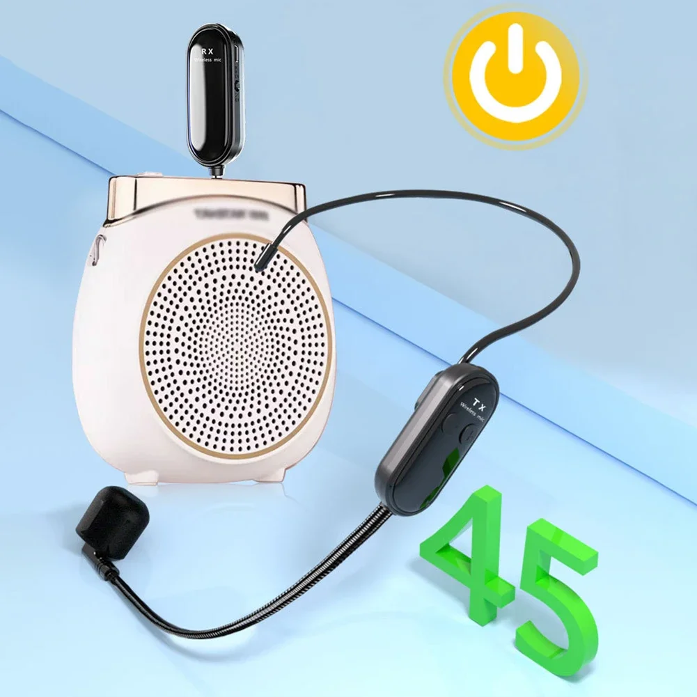 2.4G Wireless Headset & Handheld 2 in 1 Mic Long Range Mic System Headset Mic for Teaching Stage Performers Fitness Instructors