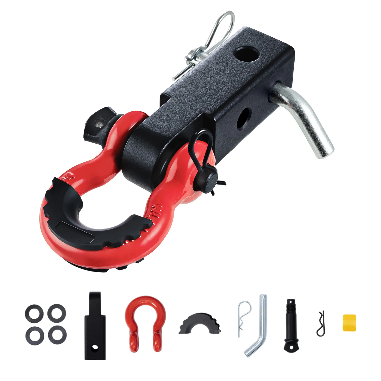 D Ring Shackle Hitch 2in D-Ring Shackle Hitch Receiver with Trailer Hitch Lock Pin Towing Accessories for Trucks Off-Road Vehicle Recovery