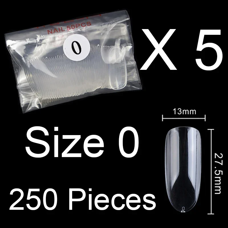 

250 Pieces Same Size Of Oval Shape False Nail Tips Purchase Specific Sizes Fake Nails For Paintting Prastic Size 0 1 2 3 4 5 6