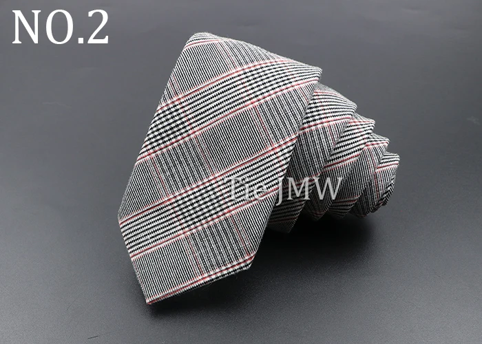 Hohe Qualität Plaid Striped Baumwolle Handgemachte Krawatte Männer Krawatte Schmale Kragen Dünne Beiläufige Krawatten Business Party Anzug Zubehör Geschenk – Detail 2