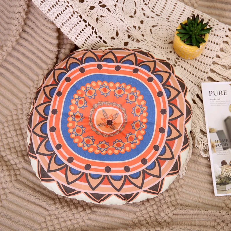 Ethnic Style Round Floor Cushion 6