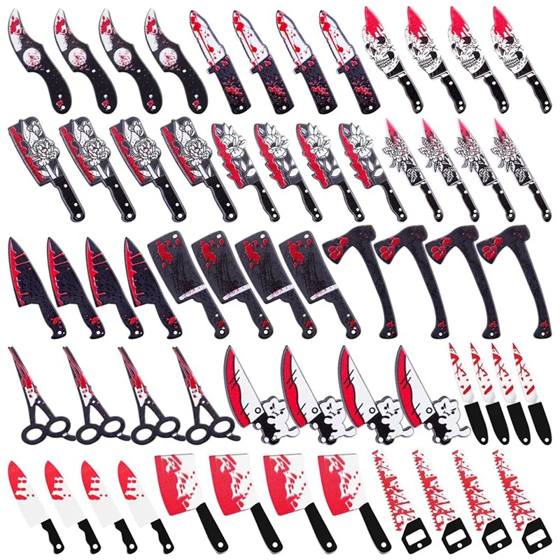 

Fake Bloody Knife Charms For Jewelry Making, 60PCS Halloween Acrylic Pendant Halloween Cross Coffin Charm Easy To Use