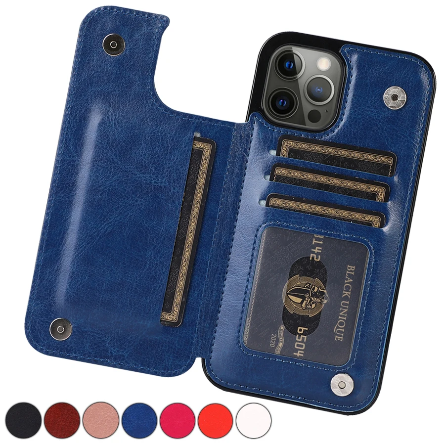 Portafoglio Slot Per Schede Custodia Magnetica In Pelle Flip Per Iphone 15 Pro Max 14 Plus 13 Mini 12 11 X Xr Xs Max 8 7 Cover Anticaduta