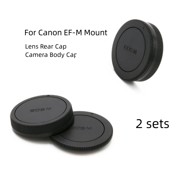 

2 PCS Rear Lens Cover+Body Cap Anti-dust Protection ABS Plastic Black for EOS M5 M6 M50 M62 M6II Camera Accessories