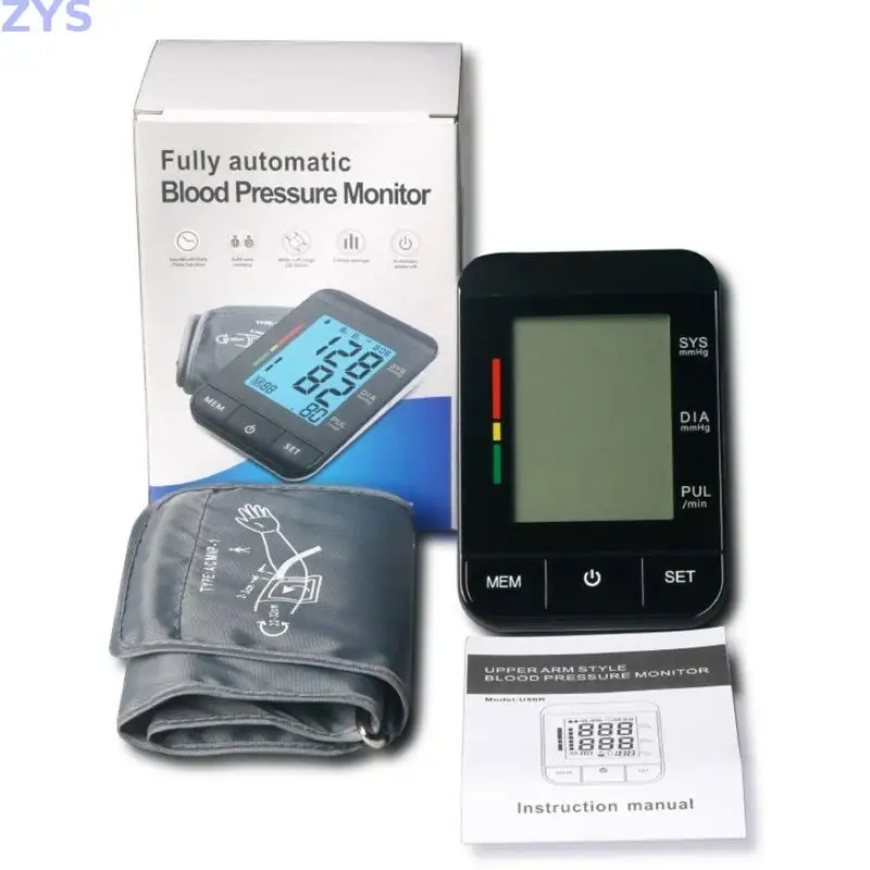 Upper Arm Medical Blood Pressure Monitor Cuff Digital Sphygmomanometer Lcd Display Accurate Blood Pressure Measurement Tonometer