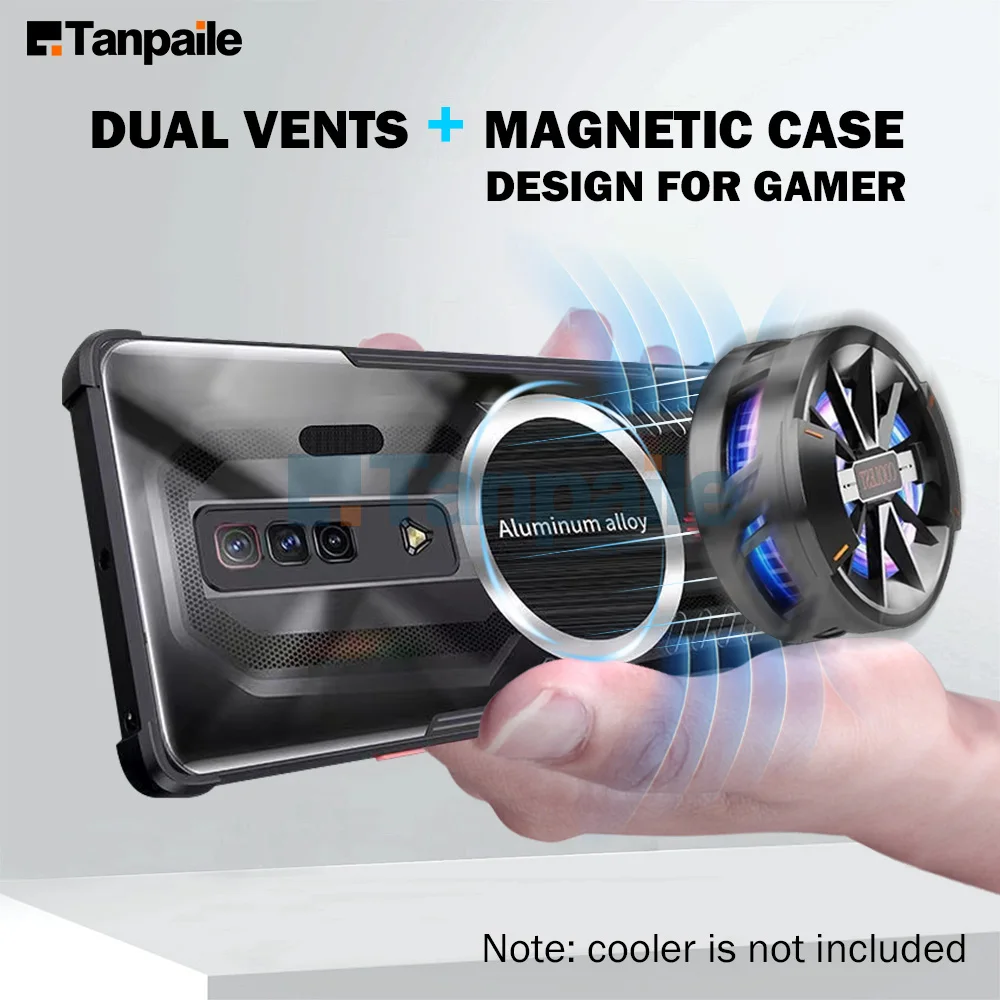 Tanpaile Cooling Magnetic Case Per Nubia Red Magic7 Pro Magic 7 7S Antiurto Magsafe Hard Bumper Dissipazione Del Calore Cover Posteriore